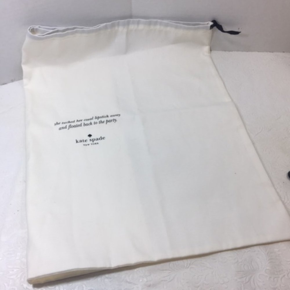 Kate Spade Drawstring Extra Large Dust Bag White 19.5x17.5